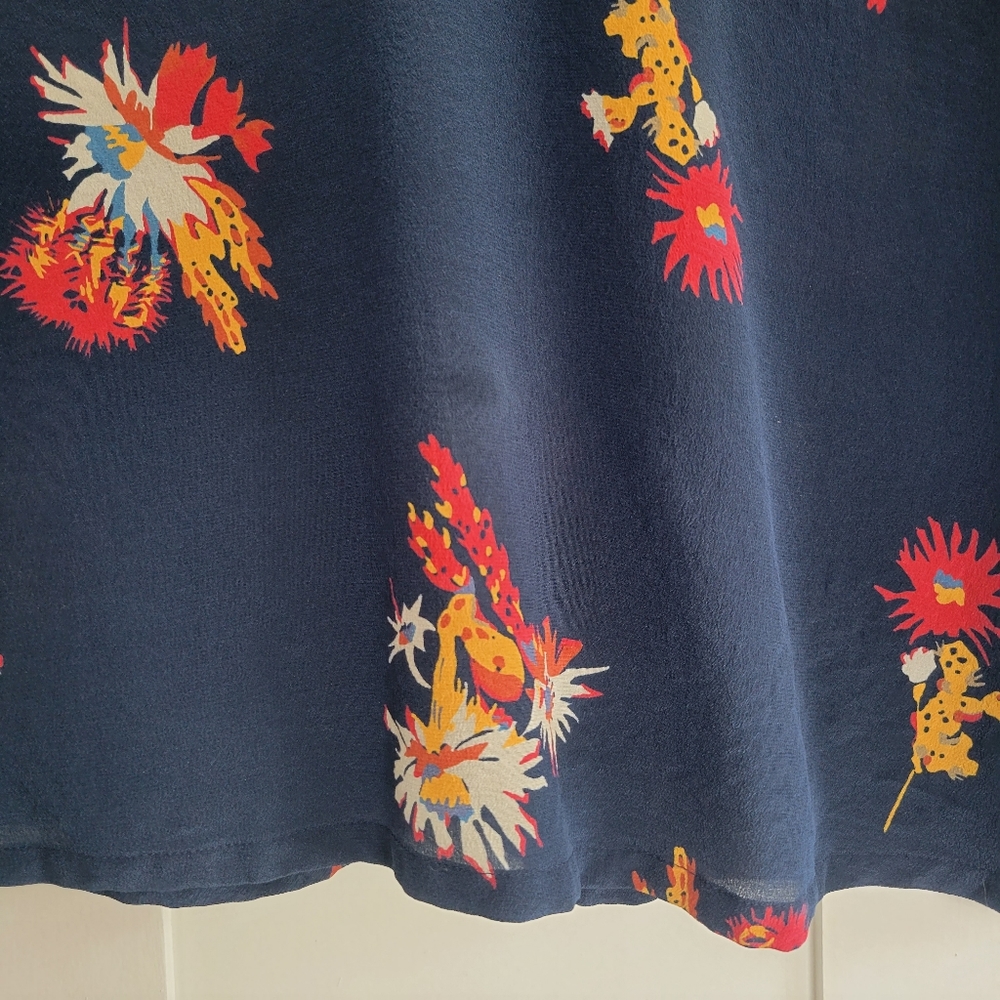 Madewell Silk Ruffle-Sleeve Top in Cactus Flower - Picture 7 of 9